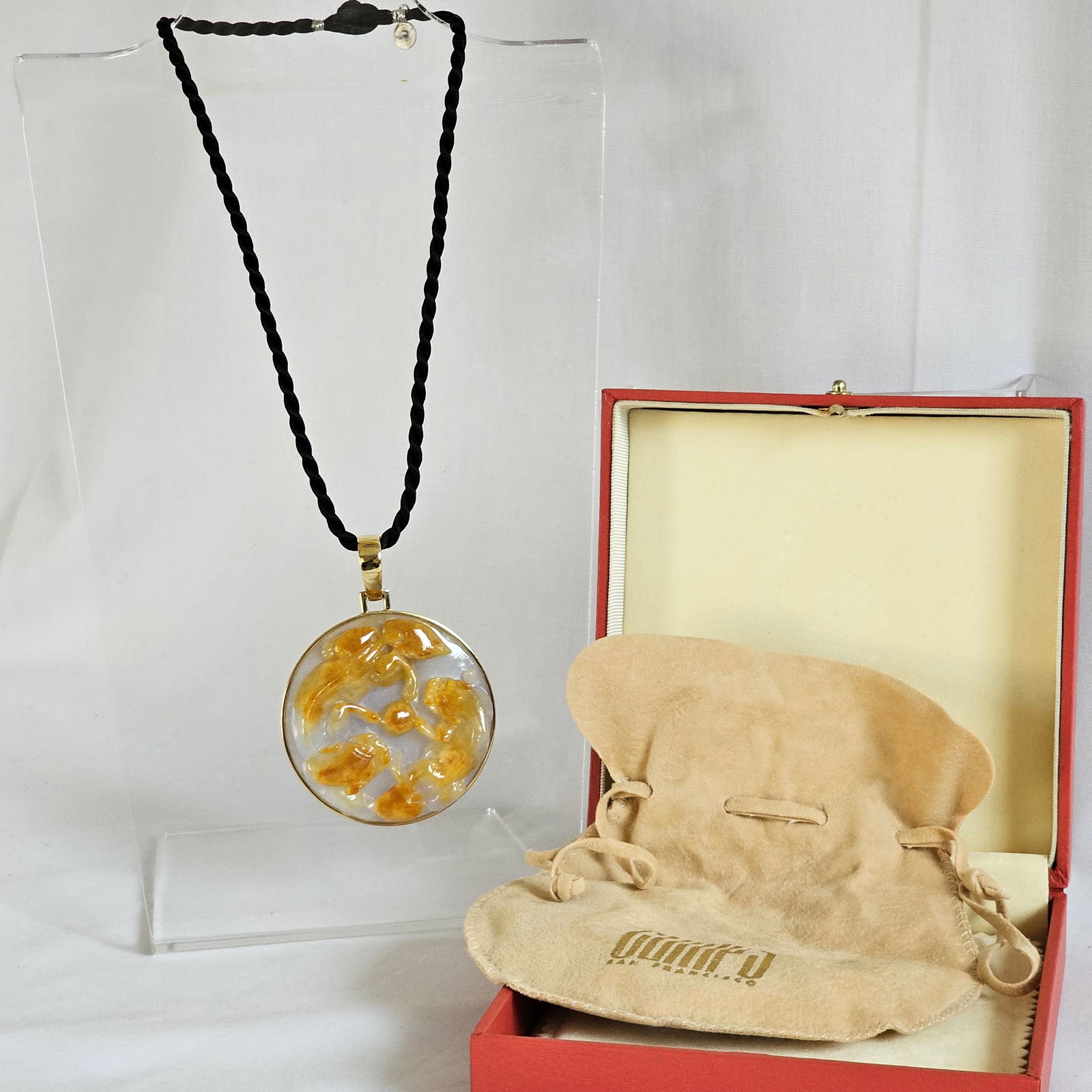 Jadeite Jade, 14k Yellow Gold Pendant, Gump's (1 of 11)