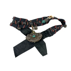 Late 19th/Early 20th Century Tibetan Mechag Flint and Coin Pouch