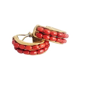 Pair of Coral, Vermeil Ear Clips, Robert Goossens