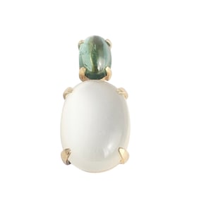 Moonstone, Tourmaline, 14k Yellow Gold Pendant