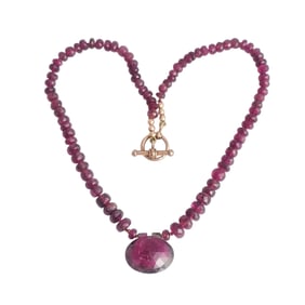 Tourmaline, 9k Rose Gold Necklace