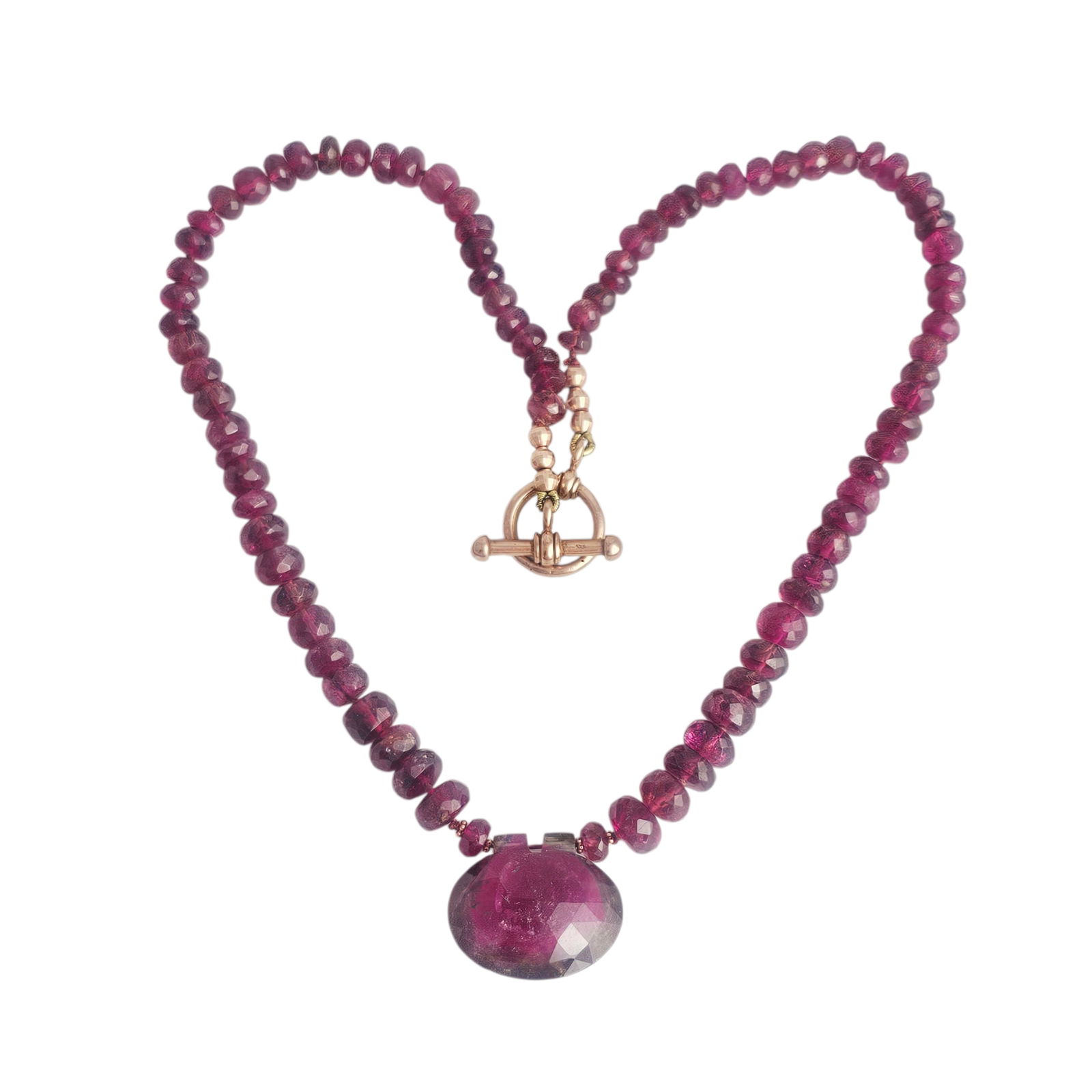 Tourmaline, 9k Rose Gold Necklace (1 of 4)