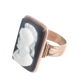 Antique Hardstone Cameo, 10k Rose Gold Ring
