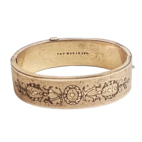 Victorian Enamel, Gold-Filled Bangle Bracelet
