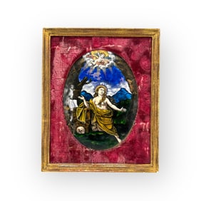 Virgin Mary Limoges Copper Panel