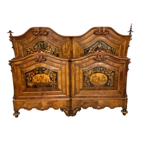 Attributed to Pottier & Stymus Inlaid Headboard and Footboard
