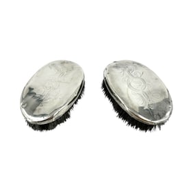 (Lot of 2) Pair of Art Nouveau Sterling Silver Vanity Brushes