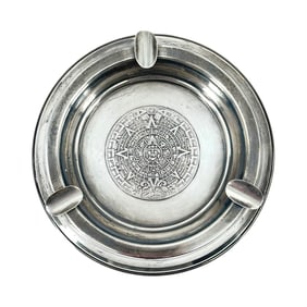 Mexican or Peruvian Weighted Sterling Silver Ashtray