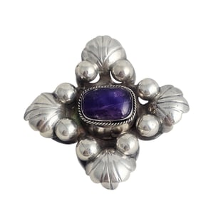 Mexican Amethyst, Sterling Silver Brooch