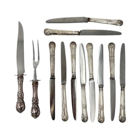(Lot of 12) Sterling Silver Handled knives and Cutlery Set