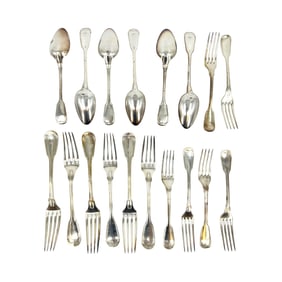 (Lot of 18) Christofle and Arthur Krupp Silverplate Flatware Group