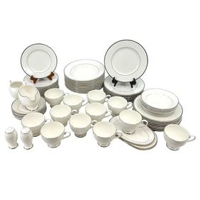 (Lot of Approx. 63) Mikasa Ultima+ Cameo Platinum Fine China Dishes Table Service