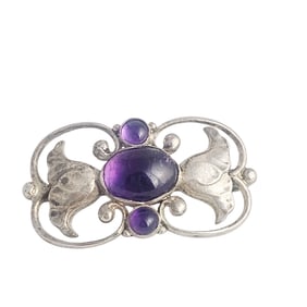 Amethyst, Sterling Silver Pin No. 236, Georg Jensen