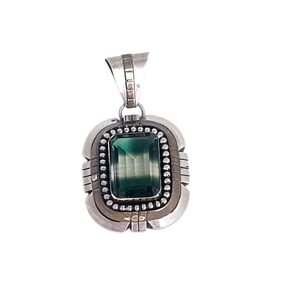 Zuni Synthetic Quartz, Sterling, Gold-Filled Pendant, Sensa Eustace