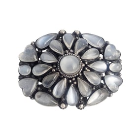 Moonstone, Sterling Silver Brooch