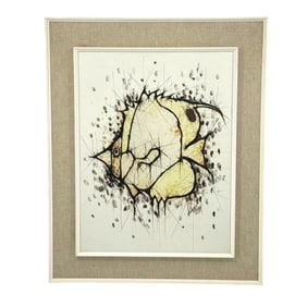 V. de Klerk (American, 20th Century) 1968 Modernist Ink Drawing of a Fish