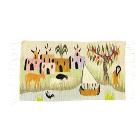 Turkish Kilim Wool Pictorial Tapestry Rug