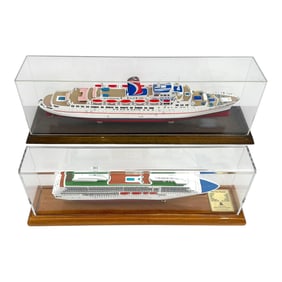 (Lot of 2) Circa 2000 Cruise Ship Models