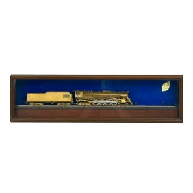 Brass HO Scale Model of Train Locomotive and Coal Car