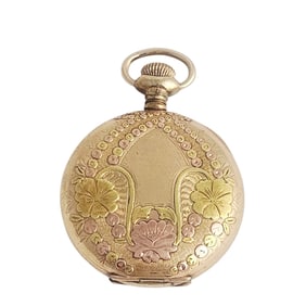Lady's Elgin Tri-Color Gold-Filled Pocket Watch