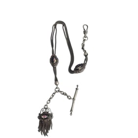 Swiss Enamel, Silver Watch Chain