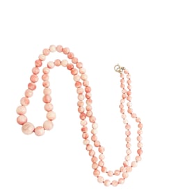 Graduated Coral, 14k Yellow Gold Necklace