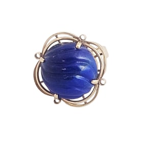 Vintage Lapis Lazuli, 14k Yellow Gold Ring