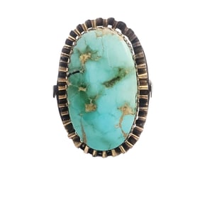 Turquoise, 10k Rose Gold Ring