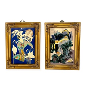 Attr. to Ting Shao Kuang (Chinese/American, 1939-) Framed Ceramic Panels