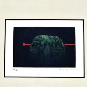 Yozo Hamaguchi (Japanese, 1909-2000) "Green Ball of Yarn" Mezzotint