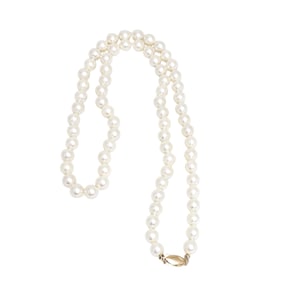 Cultured Pearl, 14k Yellow Gold Necklace