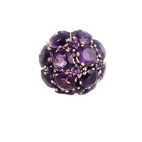 Amethyst, 14k Yellow Gold Bombe Ring
