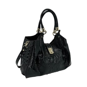 Brahmin Black Faux Patent Leather Handbag