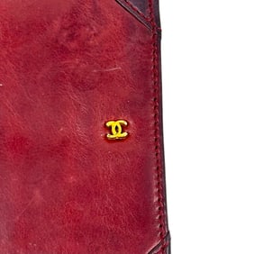 Slim Vintage Wallet/Checkbook Attributed to Chanel Burgundy Leather