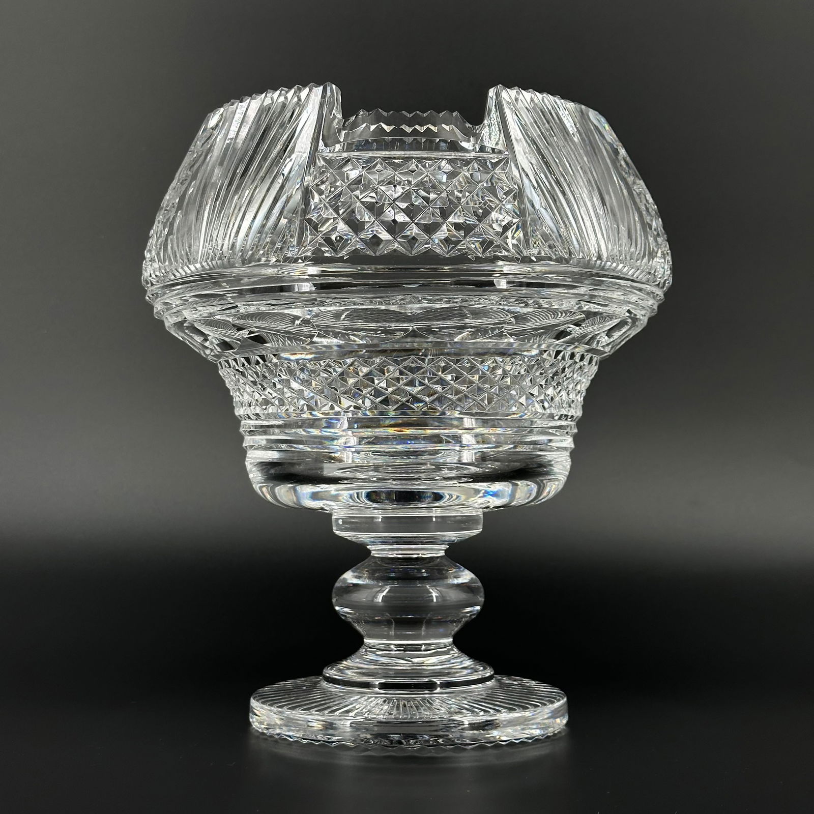 Waterford Prestige Centerpiece Bowl: A Waterford Prestige large centerpiece bowl, measuring approximately 10 in H x 6 3/4 in D. Signed at base. Condition is good, no signs of damage.