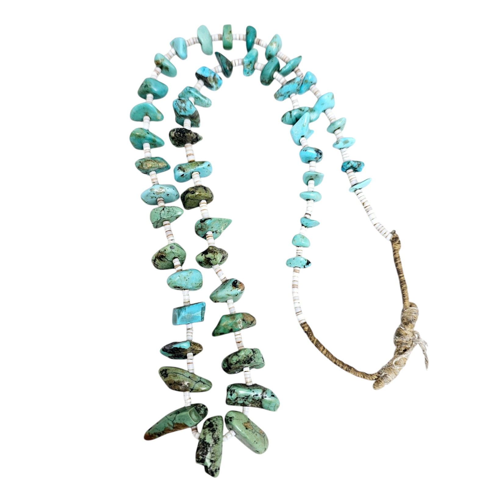 Two Navajo Turquoise, Shell Necklaces - 3