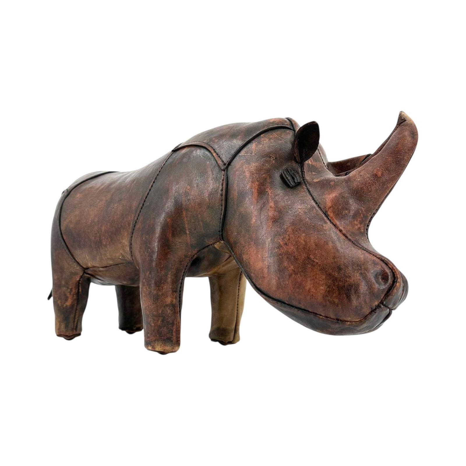 Dimitri Omersa (1927-1975) Abercrombie & Fitch Rhino Leather Footstool (1 of 6)