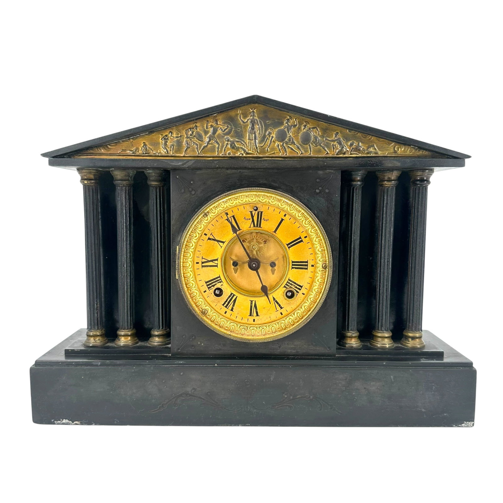 Neoclassical Style Slate Marble Mantle Clock (1 of 6)