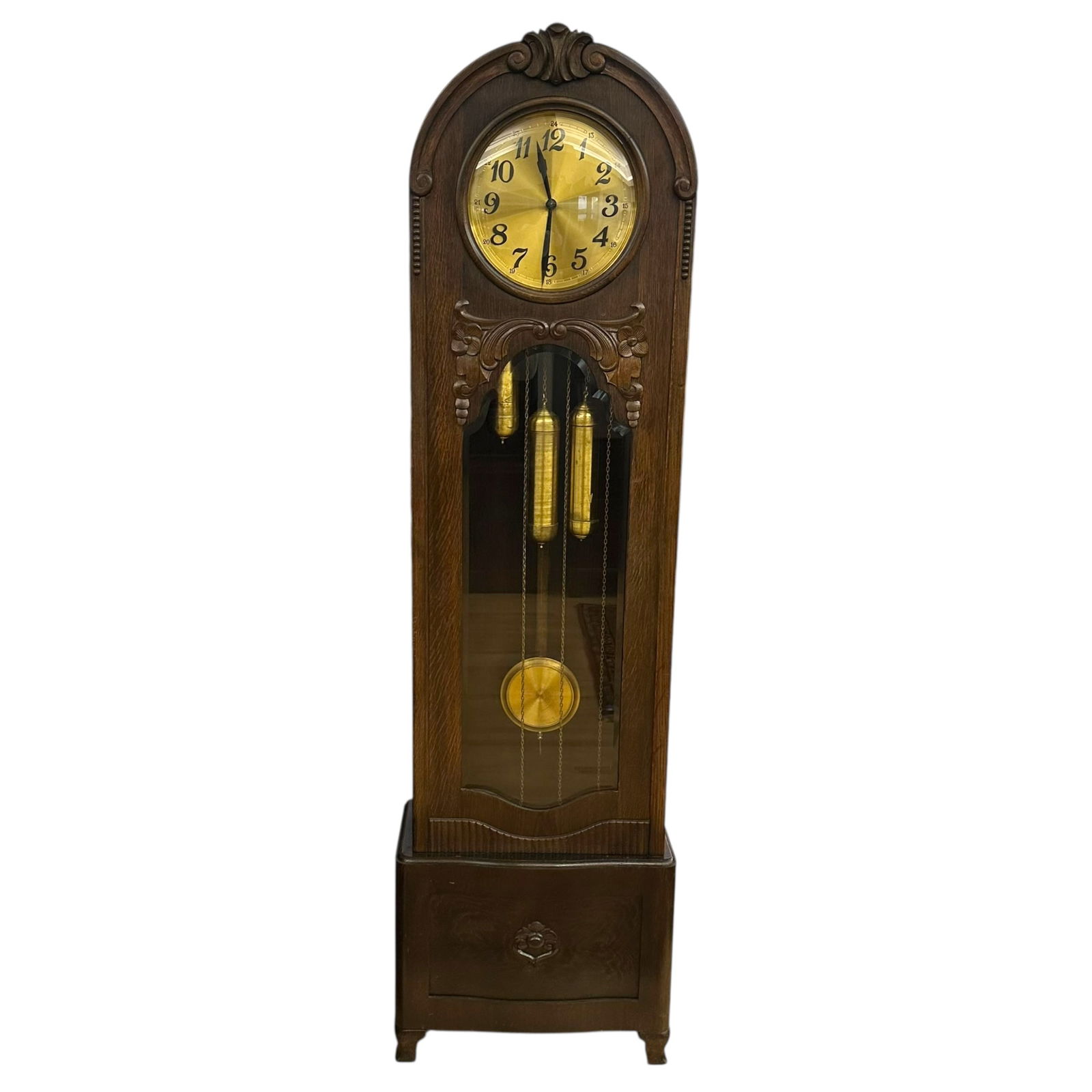 German Oak Tall Case Clock (1 of 5)