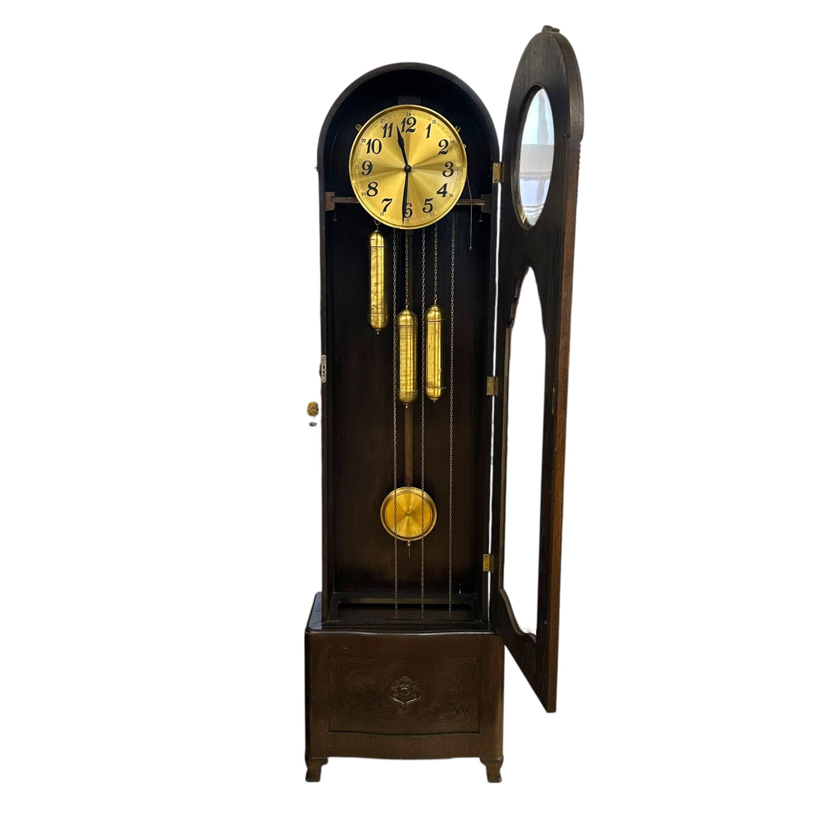 German Oak Tall Case Clock - 2