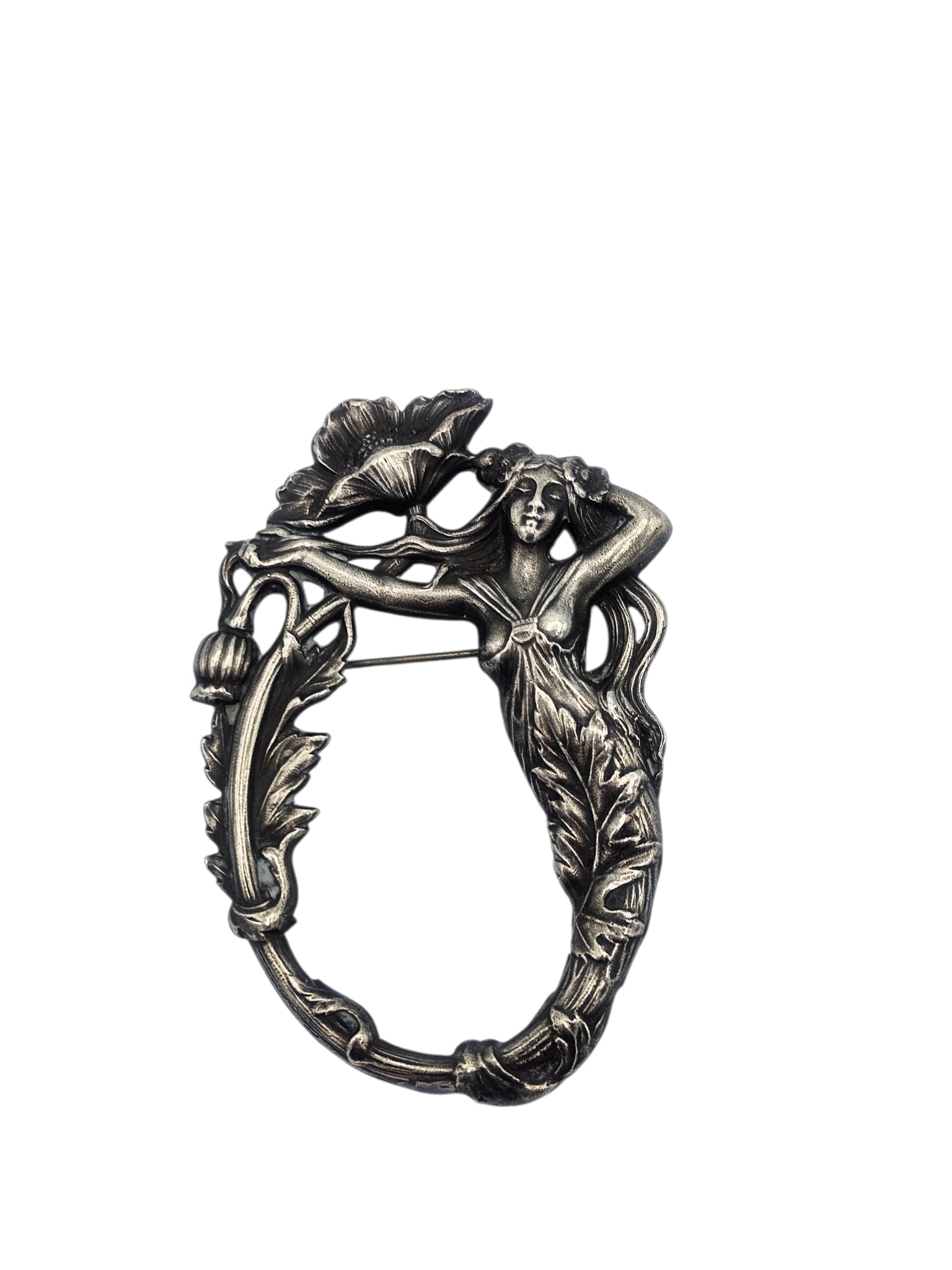 Art Nouveau Style Sterling Silver Pin Pendant (1 of 3)