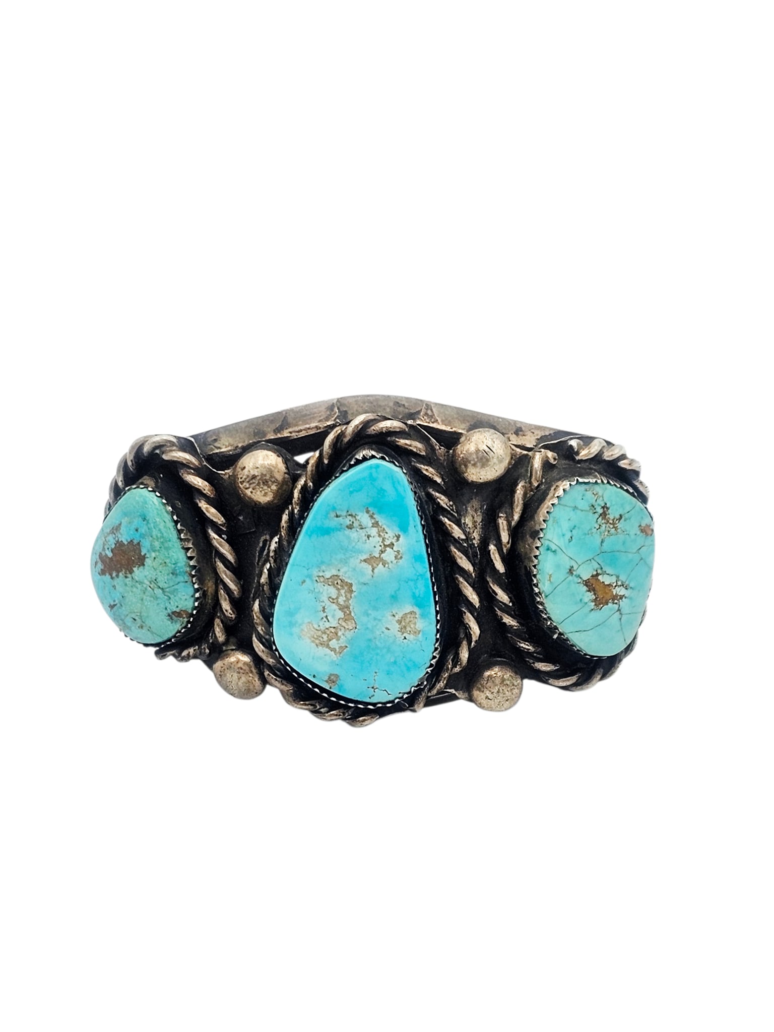 Sterling Silver and Turquoise Navajo Cuff (1 of 4)