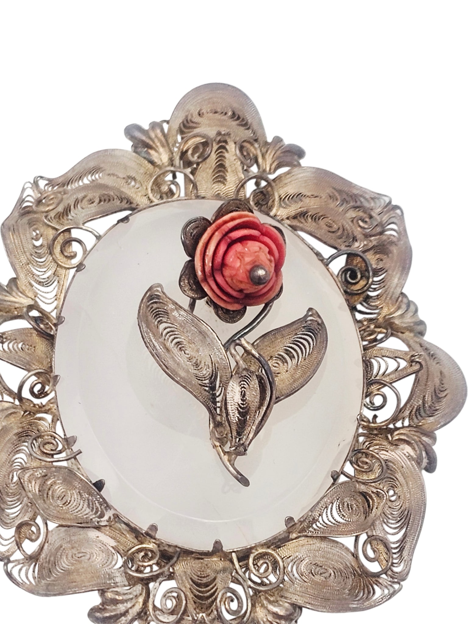 Victorian Chalcedony, Silver Brooch - 2