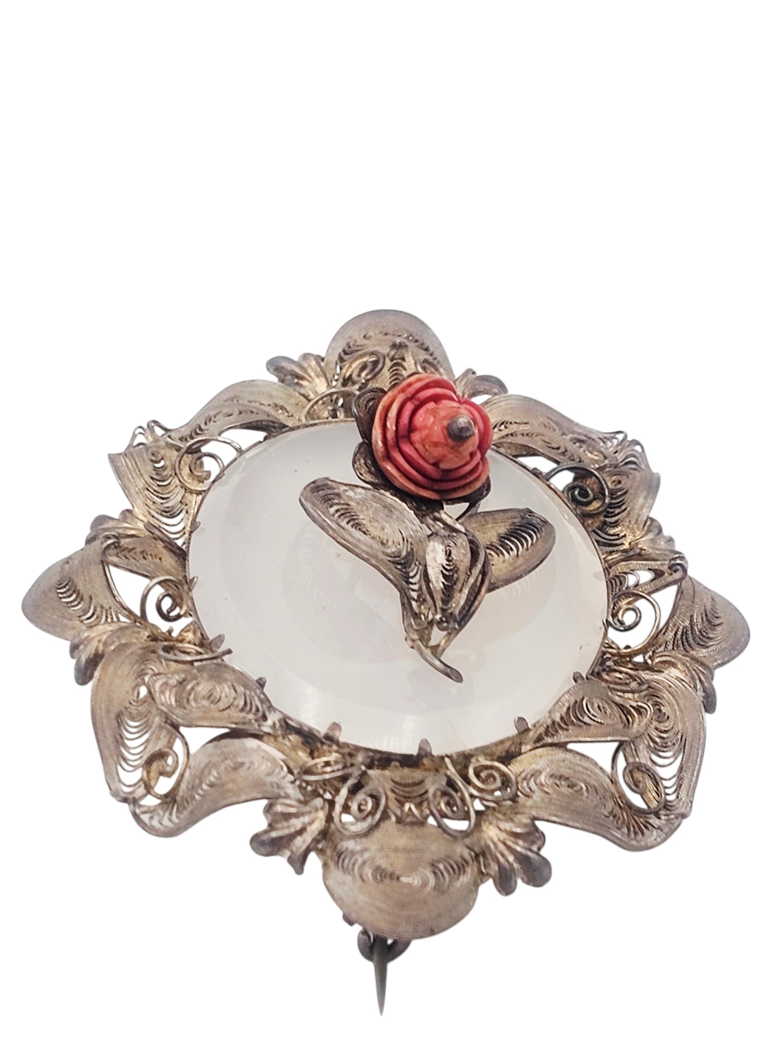 Victorian Chalcedony, Silver Brooch - 3