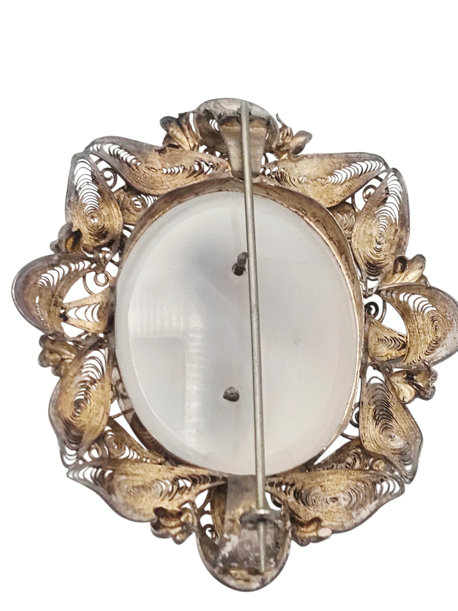 Victorian Chalcedony, Silver Brooch - 4