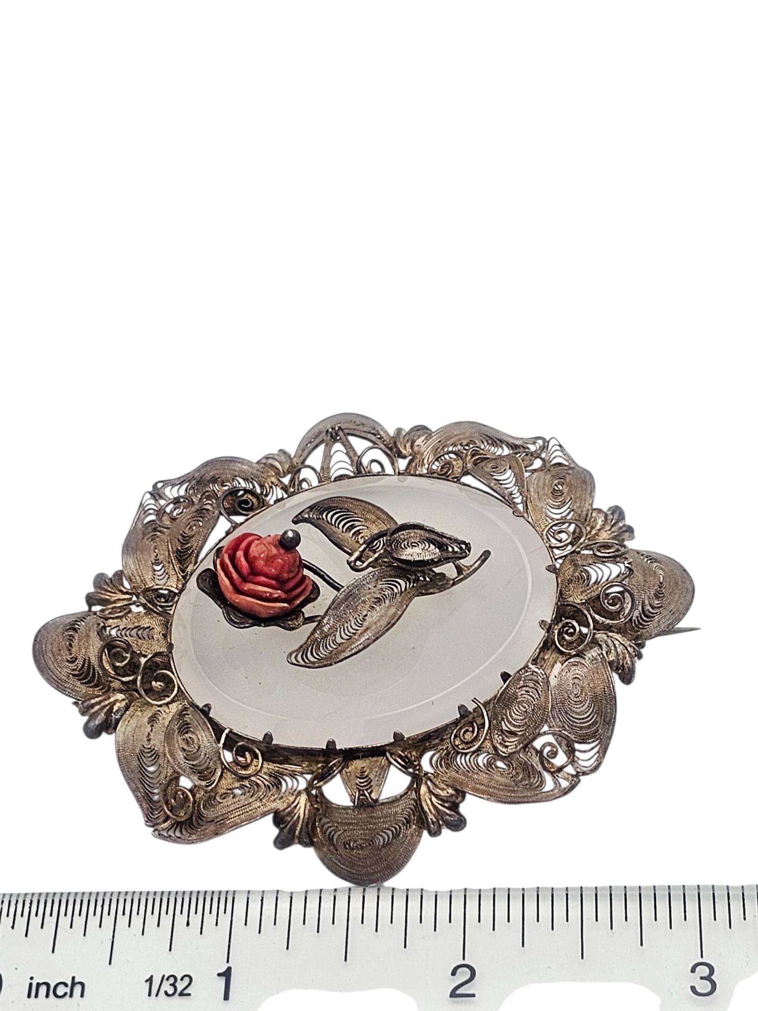 Victorian Chalcedony, Silver Brooch - 5