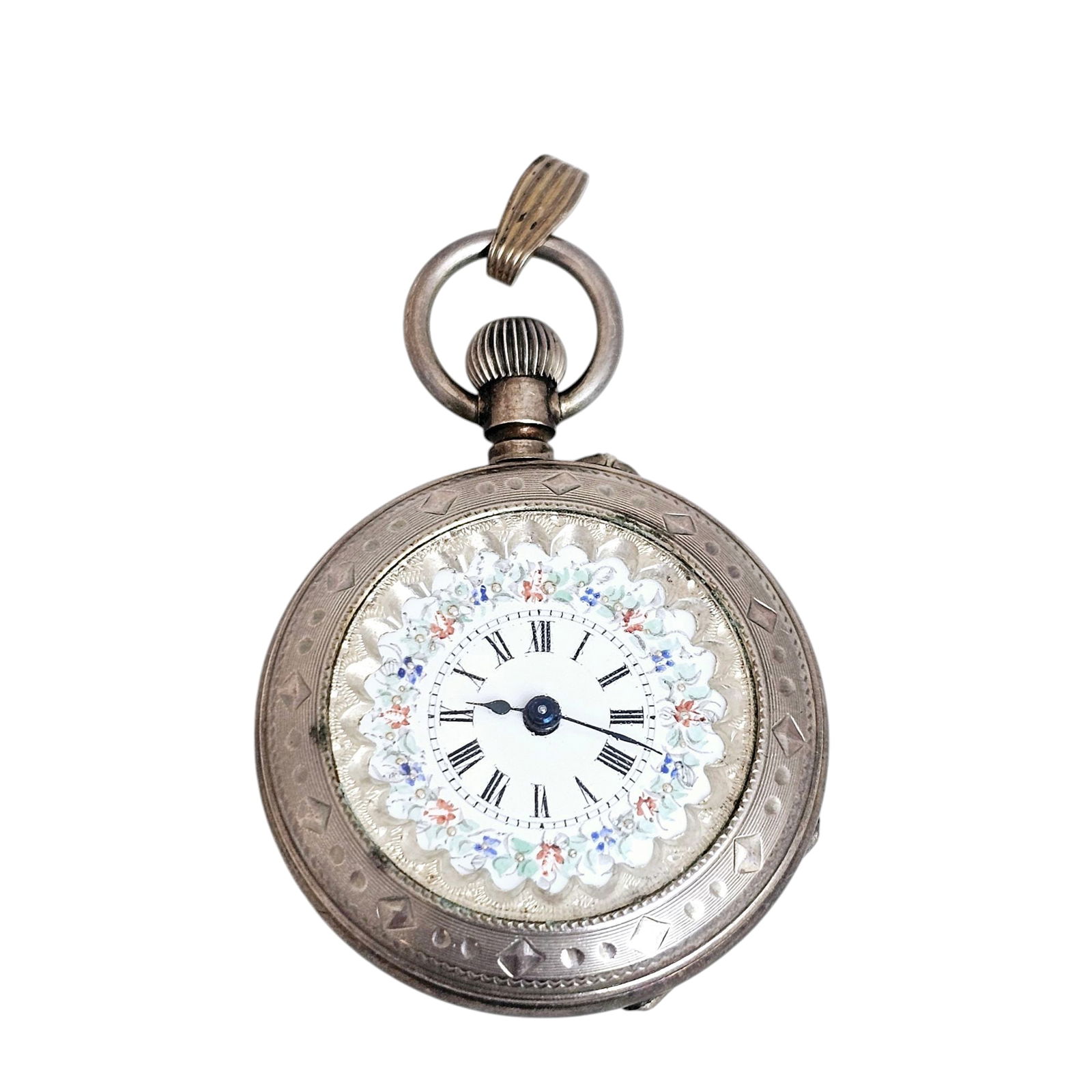 Ladies Sterling Silver Pocket Watch (1 of 5)