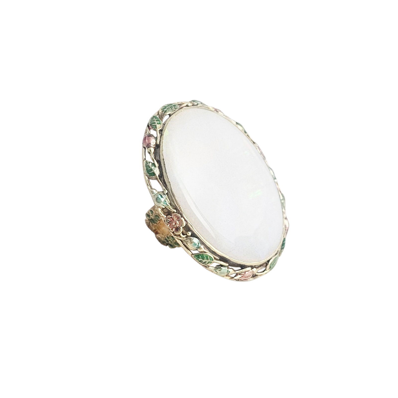 Opal, Enamel, 14k Yellow Gold Ring - 2