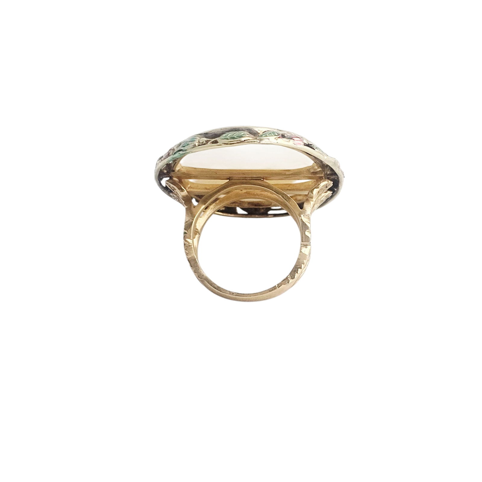 Opal, Enamel, 14k Yellow Gold Ring - 3