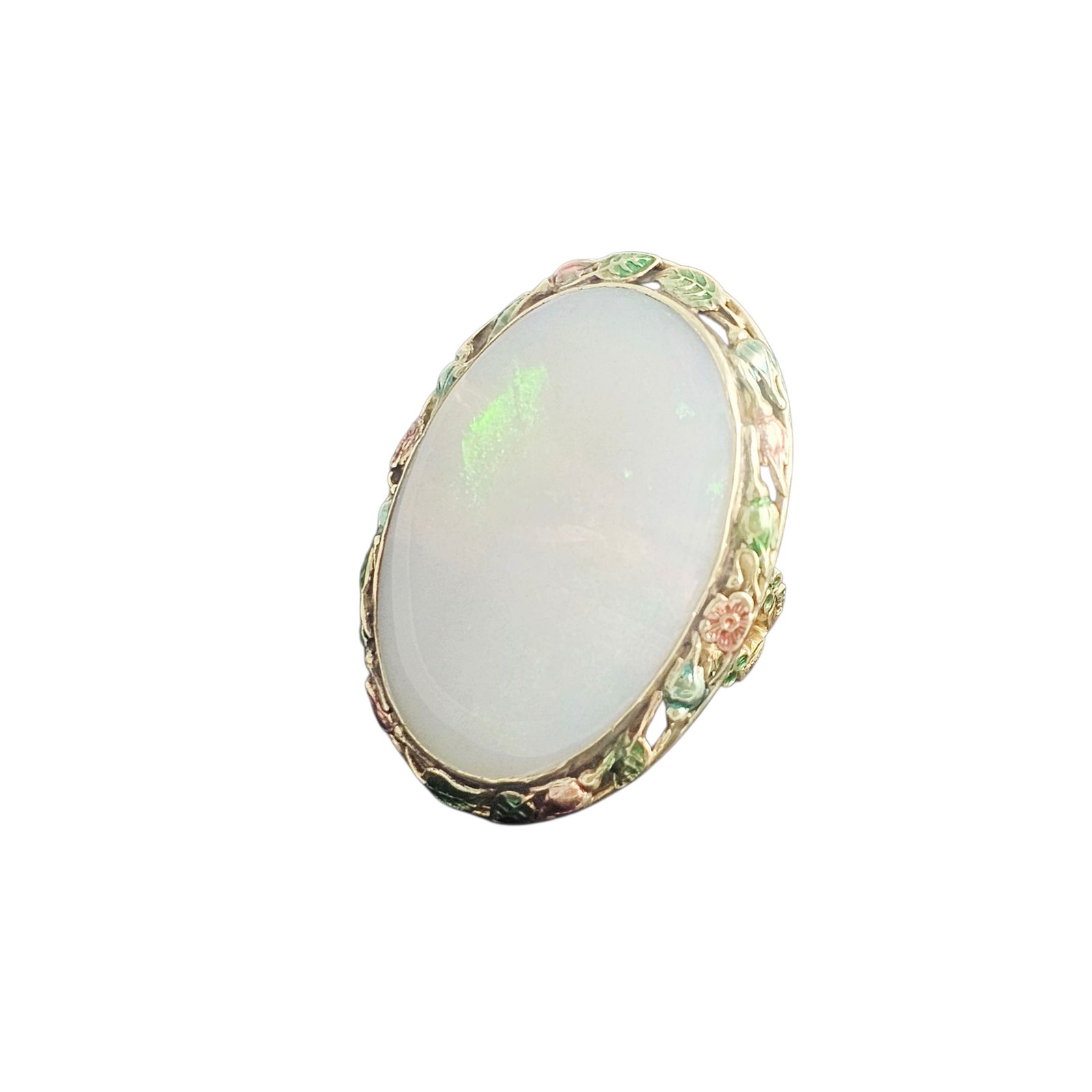 Opal, Enamel, 14k Yellow Gold Ring - 5